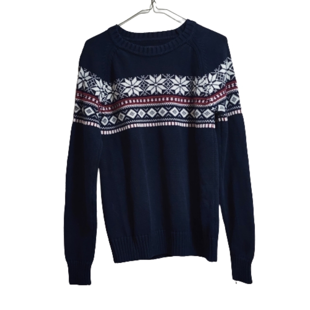 ROUSH knit pullover sweater color black with snowflake pattern size small